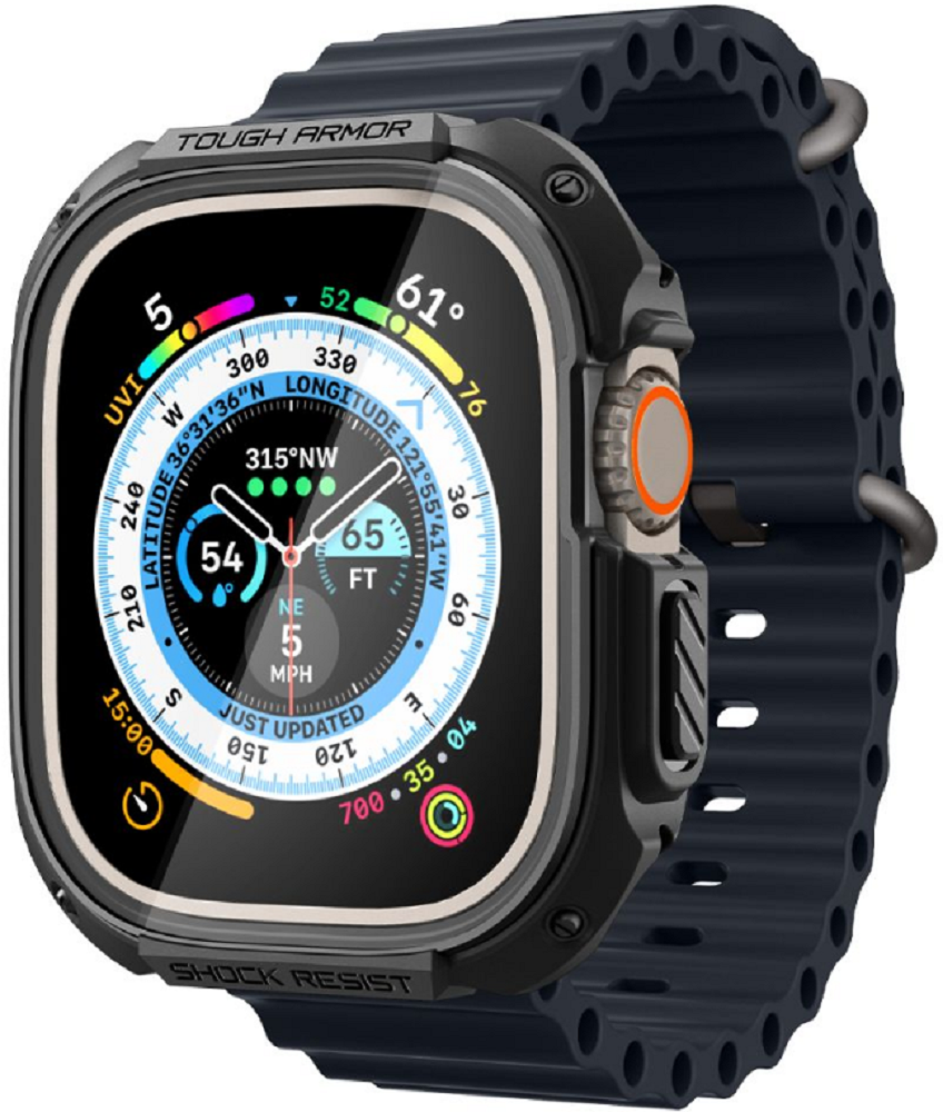 Spigen Tough Armor - Θήκη με Tempered Glass Apple Watch Ultra 3 / Ultra 2 / Ultra 1 49mm - Black