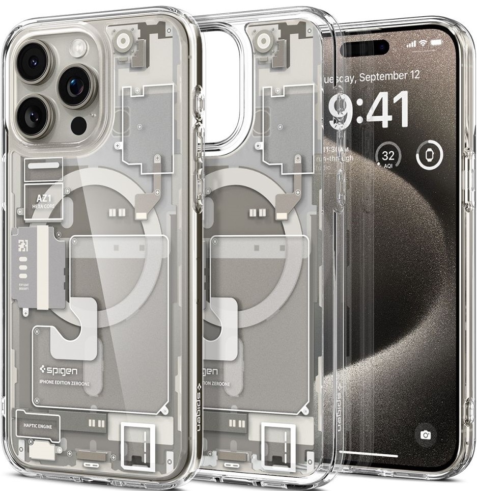 Θήκη Apple iPhone 15 Pro Max - Spigen Ultra Hybrid MagFit με MagSafe - Zero One Natural Titanium