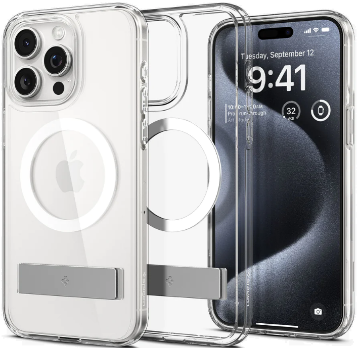 Spigen Ultra Hybrid S MagFit - Διάφανη Θήκη MagSafe - Apple iPhone 15 Pro - Crystal Clear