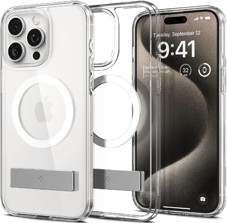 Θήκη Apple iPhone 15 Pro Max - Spigen Ultra Hybrid S MagFit Διάφανη με MagSafe - Crystal Clear