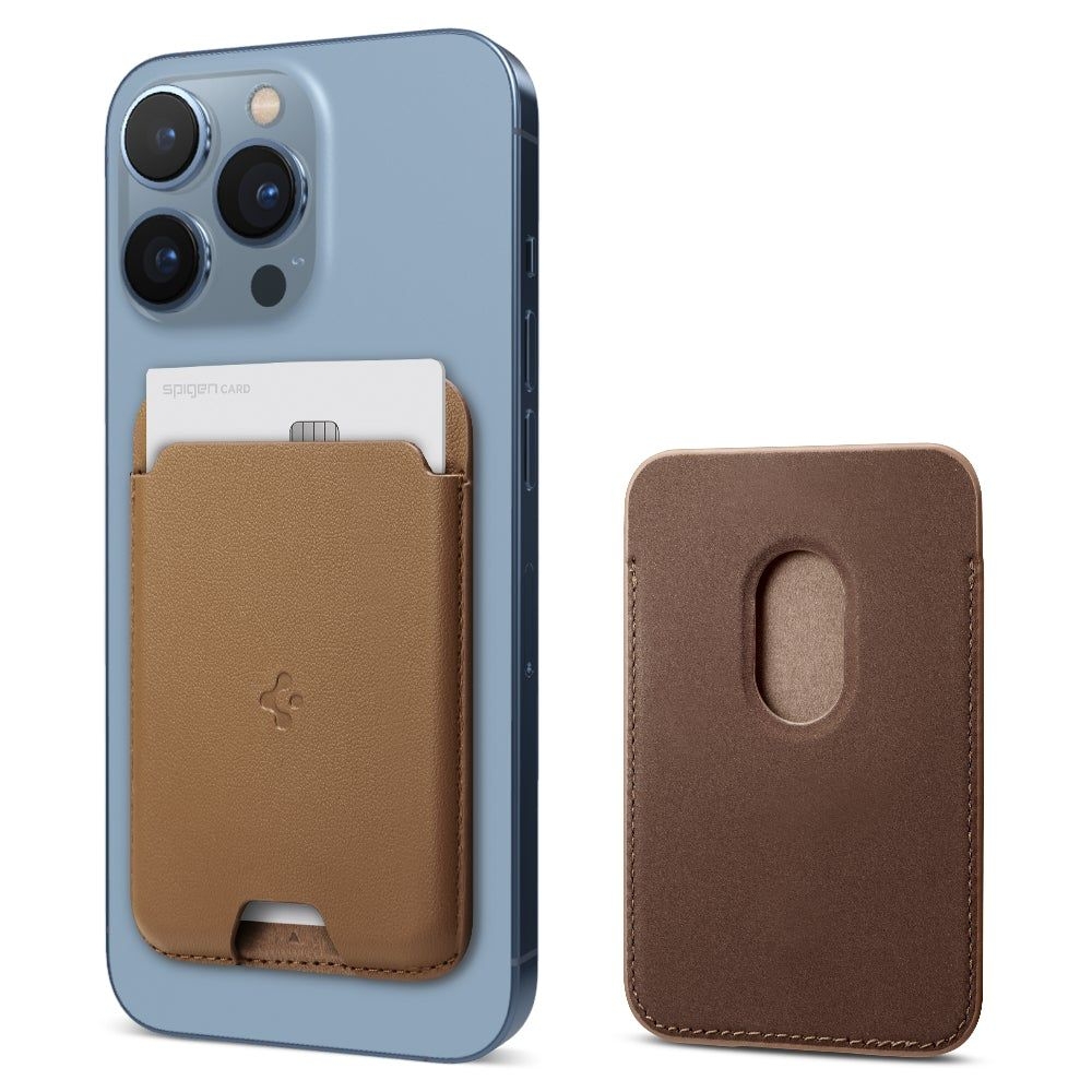 Spigen Valentinus Eco-Leather Card Holder - Universal MagSafe Πορτοφόλι / Θήκη για Κάρτες - Brown