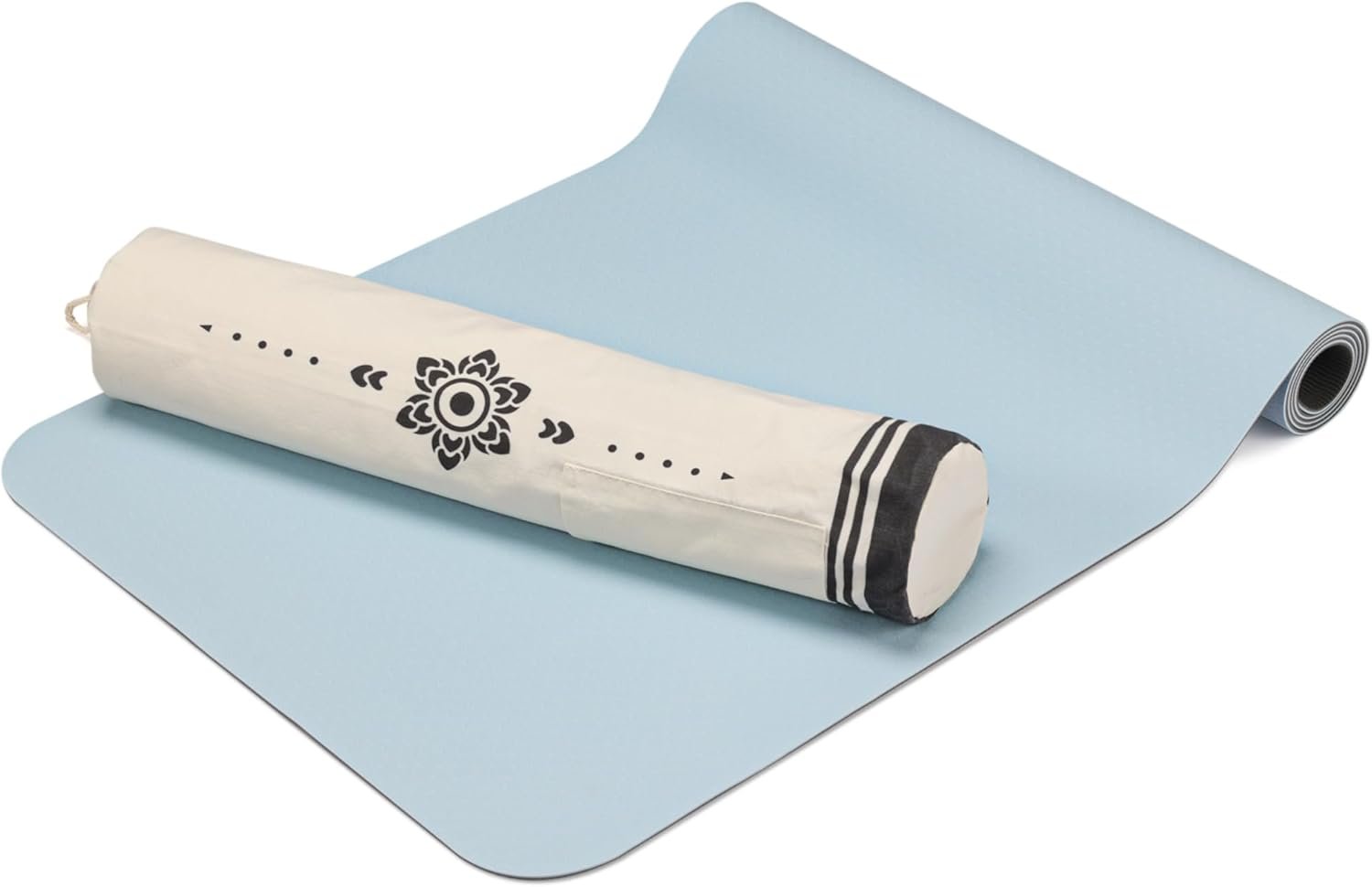 Στρώμα Γυμναστικής Navaris TPE Yoga Mat with Cotton Bag για Yoga / Pilates Αντιολισθητικό με Θήκη Μεταφοράς 4mm Πάχος Blue