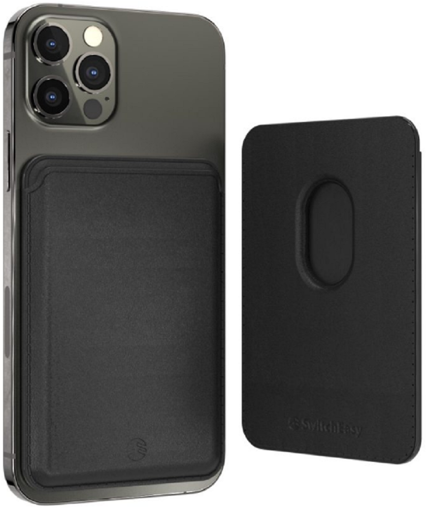 SwitchEasy MagWallet Leather Card Holder - Δερμάτινο MagSafe Πορτοφόλι / Θήκη για Κάρτες με Αντικλεπτικό RFID για iPhone 14 / 13 / 12 - Black