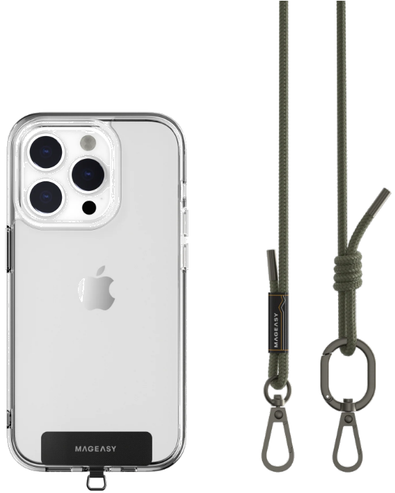SwitchEasy MagEasy Rope Strap & Strap Card 6.0mm - Αποσπώμενο Λουράκι Λαιμού για Θήκες Κινητών iPhone - Army Green
