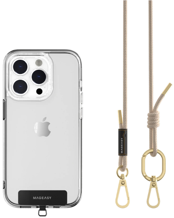 SwitchEasy MagEasy Rope Strap & Strap Card 6.0mm - Αποσπώμενο Λουράκι Λαιμού για Θήκες Κινητών iPhone - Beige