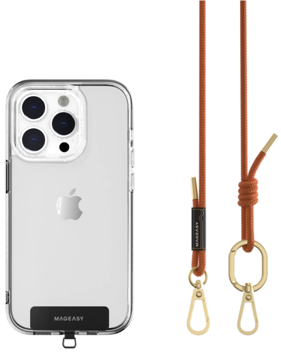 SwitchEasy MagEasy Rope Strap & Strap Card 6.0mm - Αποσπώμενο Λουράκι Λαιμού για Θήκες Κινητών iPhone - Orange