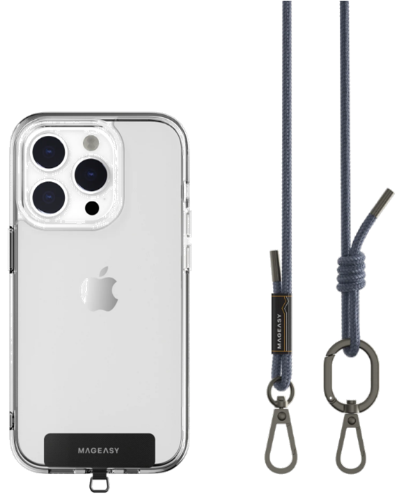 SwitchEasy MagEasy Rope Strap & Strap Card 6.0mm - Αποσπώμενο Λουράκι Λαιμού για Θήκες Κινητών iPhone - Riverside Blue