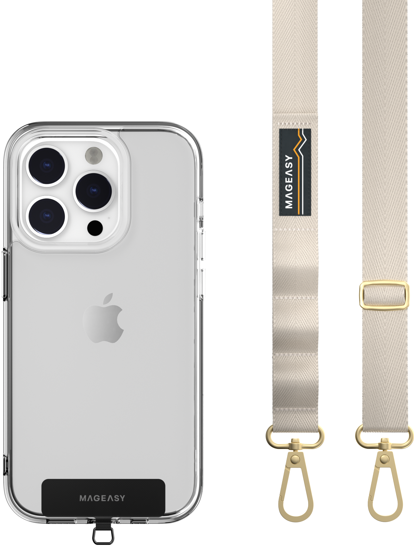 SwitchEasy MagEasy Sling Strap & Strap Card 20mm - Αποσπώμενο Λουράκι Λαιμού για Θήκες Κινητών iPhone - Starlight 