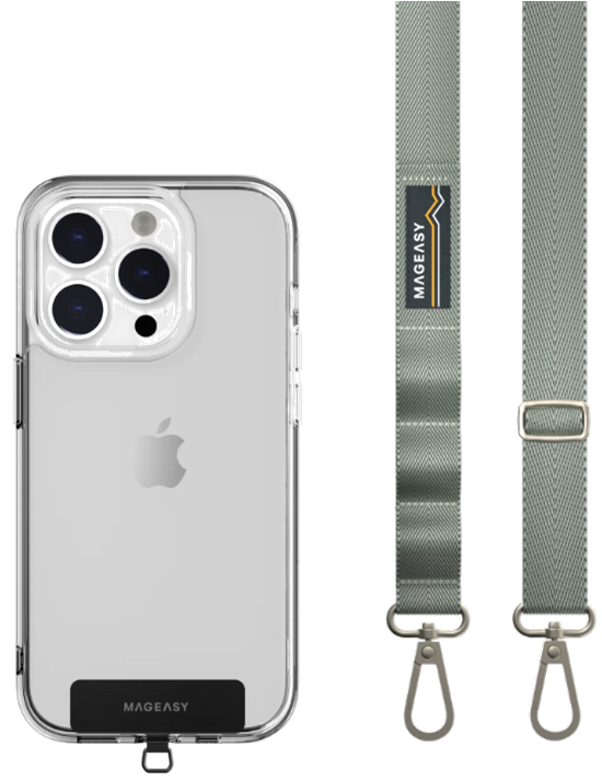 SwitchEasy MagEasy Sling Strap & Strap Card 20mm - Αποσπώμενο Λουράκι Λαιμού για Θήκες Κινητών iPhone - Misty Blue