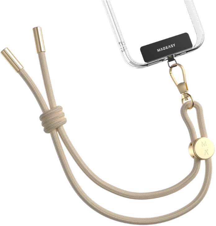 SwitchEasy MagEasy Wrist Strap & Strap Card 6.0mm - Αποσπώμενο Λουράκι Χειρός για Θήκες Κινητών iPhone - Beige