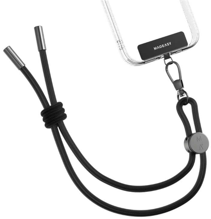 SwitchEasy MagEasy Wrist Strap & Strap Card 6.0mm - Αποσπώμενο Λουράκι Χειρός για Θήκες Κινητών iPhone - Black