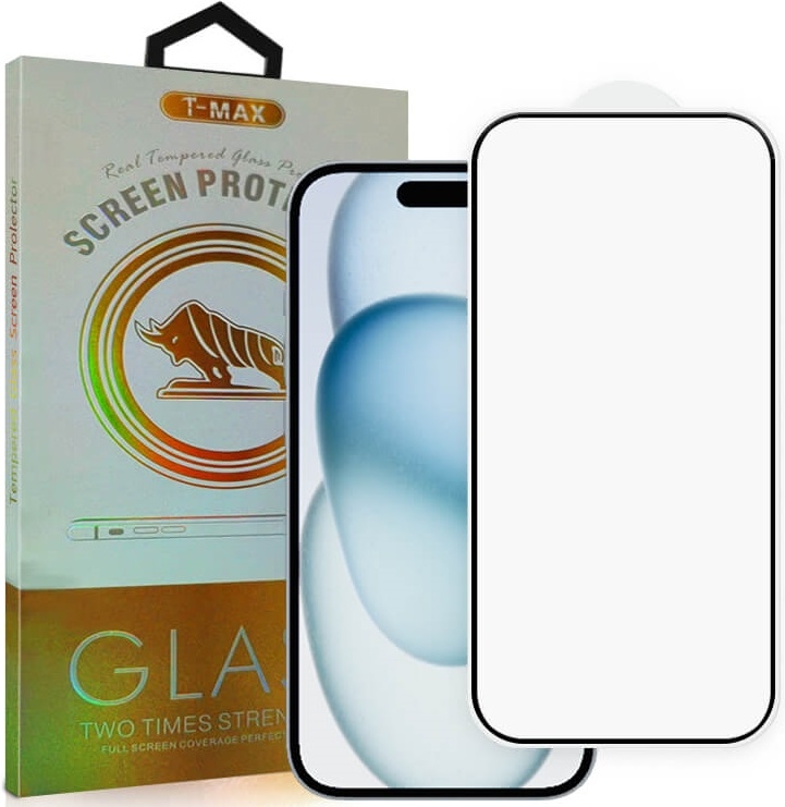 T-Max Premium 3D Tempered Glass Full Glue Fluid Despensing - Αντιχαρακτικό Γυαλί Οθόνης Apple iPhone 15 Pro - Black