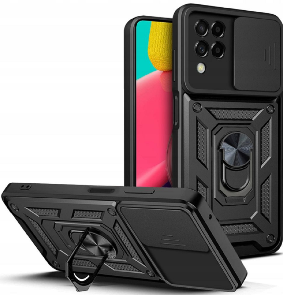 Tech-Protect Camshield Pro - Ανθεκτική Θήκη Samsung Galaxy M33 με Κάλυμμα για την Κάμερα & Μεταλλικό Ring Holder - Black
