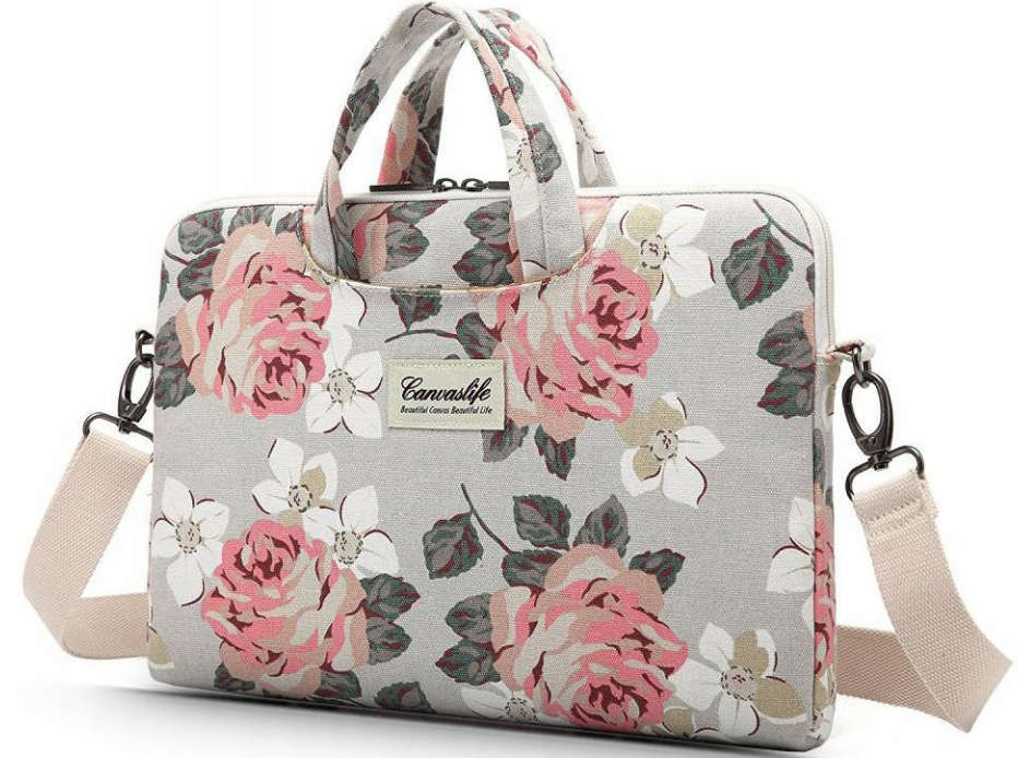 Tech-Protect CanvasLife Briefcase - Τσάντα Μεταφοράς Laptop 15"-16'' - White Rose