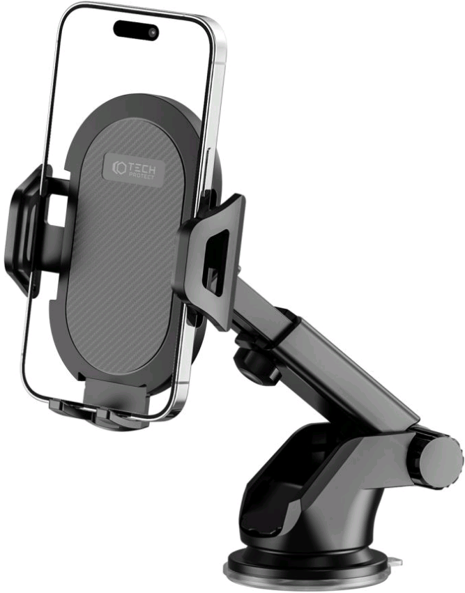 Tech-Protect V1 Dash & Windshield Car Mount - Universal Βάση Κινητών με Βεντούζα & Ρυθμιζόμενο Βραχίονα για Ταμπλό / Παρμπρίζ Αυτοκινήτου - Black