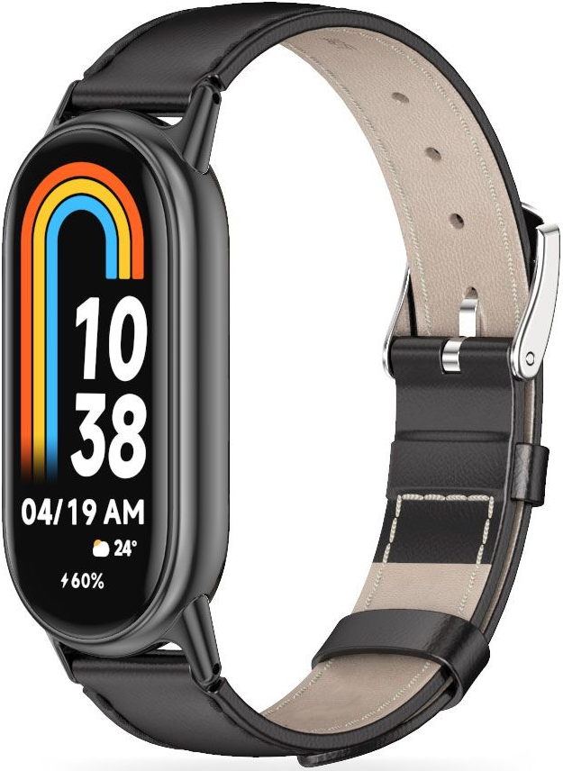 Tech-Protect Δερμάτινο Λουράκι Leatherfit - Xiaomi Smart Band 10 / 10 NFC / 9 / 9 NFC / 8 / 8 NFC - Black