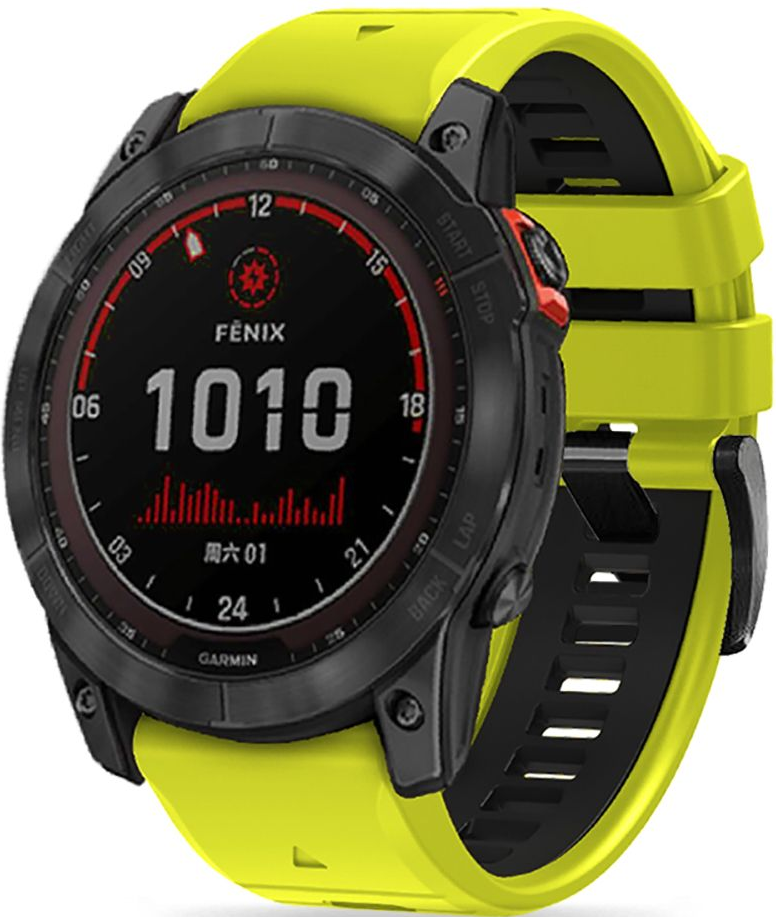 Tech-Protect Iconband Pro - Λουράκι Σιλικόνης Garmin Fenix 3/5X/3HR/5X Plus/6X/6X Pro/7X/8 (51mm) - Lime / Black