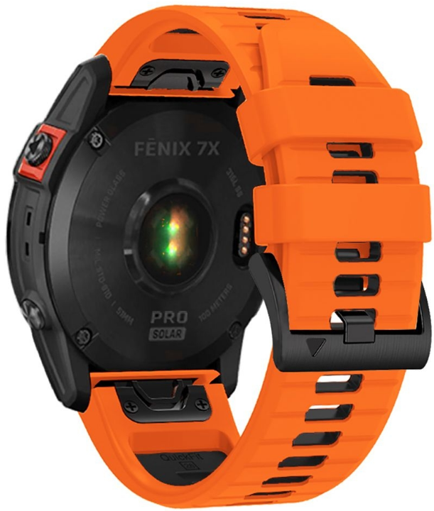 Tech-Protect Iconband Pro - Λουράκι Σιλικόνης Garmin Fenix 3/5X/3HR/5X Plus/6X/6X Pro/7X/8 (51mm) - Orange / Black