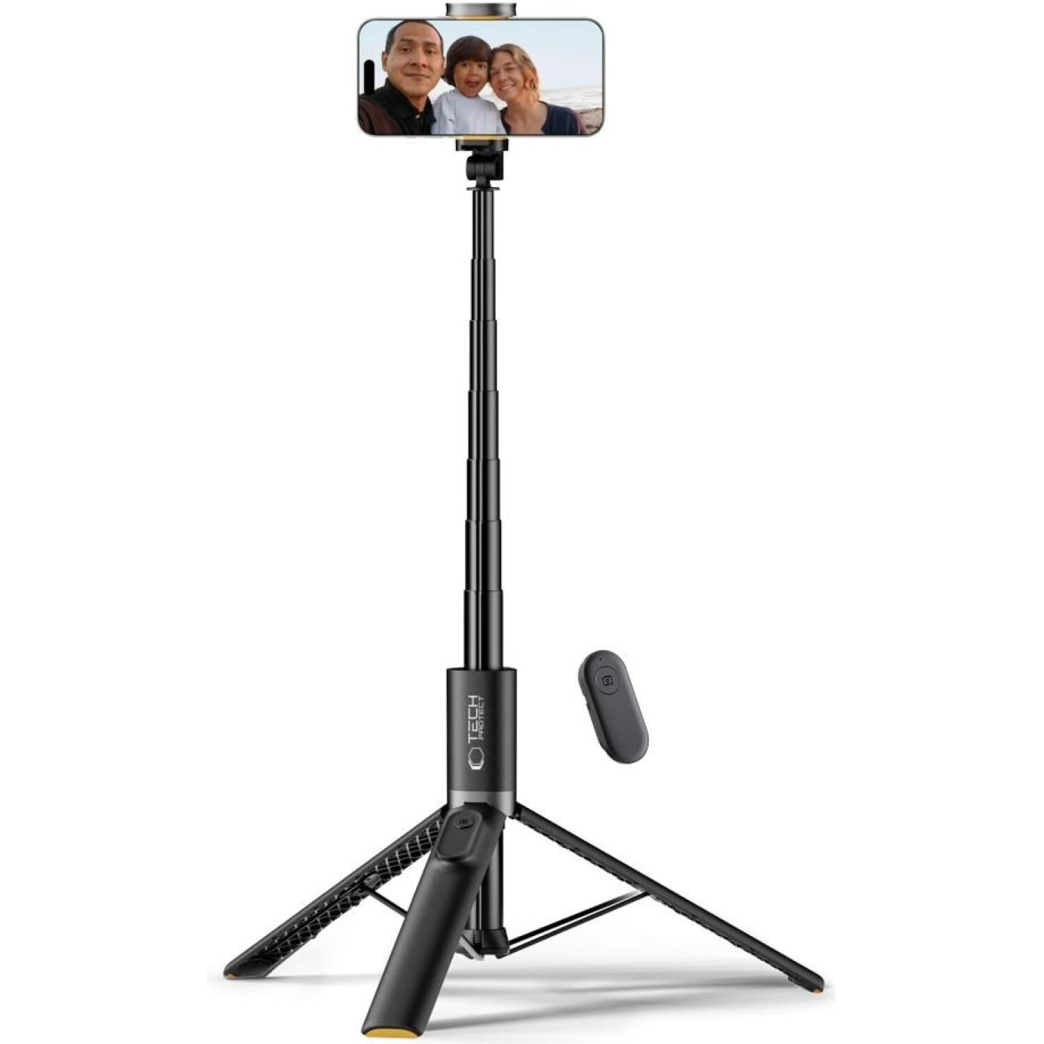 Tech-Protect L08S - Ασύρματο Bluetooth Selfie Stick και Τρίποδο με Τηλεχειριστήριο - Black