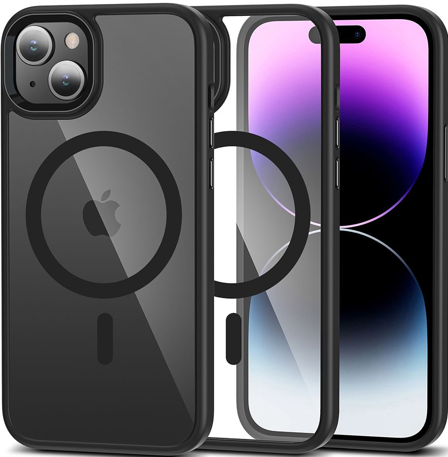 Tech-Protect MagMat - Σκληρή Διάφανη Θήκη MagSafe Apple iPhone 15 - Black / Clear