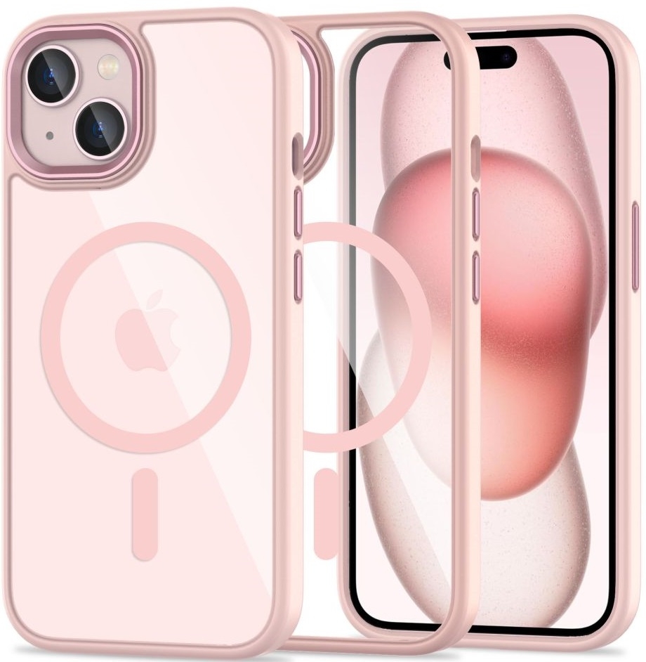 Tech-Protect MagMat - Σκληρή Διάφανη Θήκη MagSafe - Apple iPhone 15 - Pink / Clear