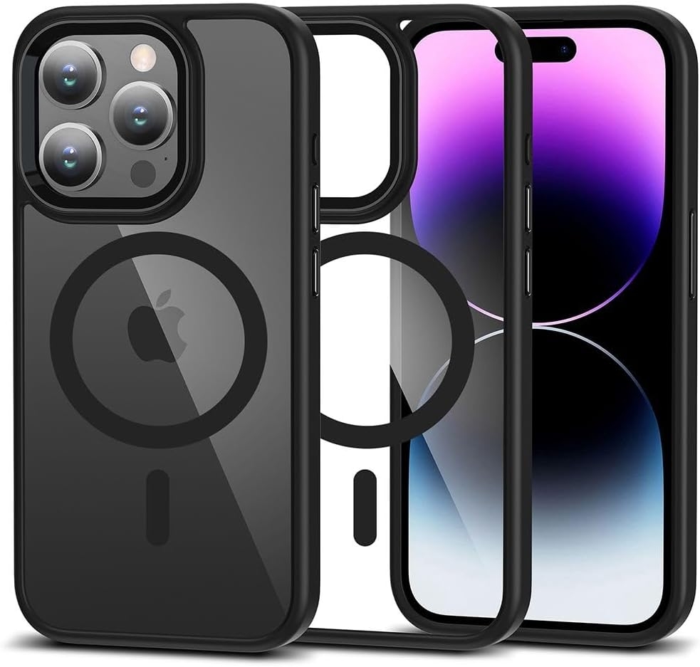 Tech-Protect MagMat - Σκληρή Διάφανη Θήκη MagSafe Apple iPhone 15 Pro - Black / Clear 