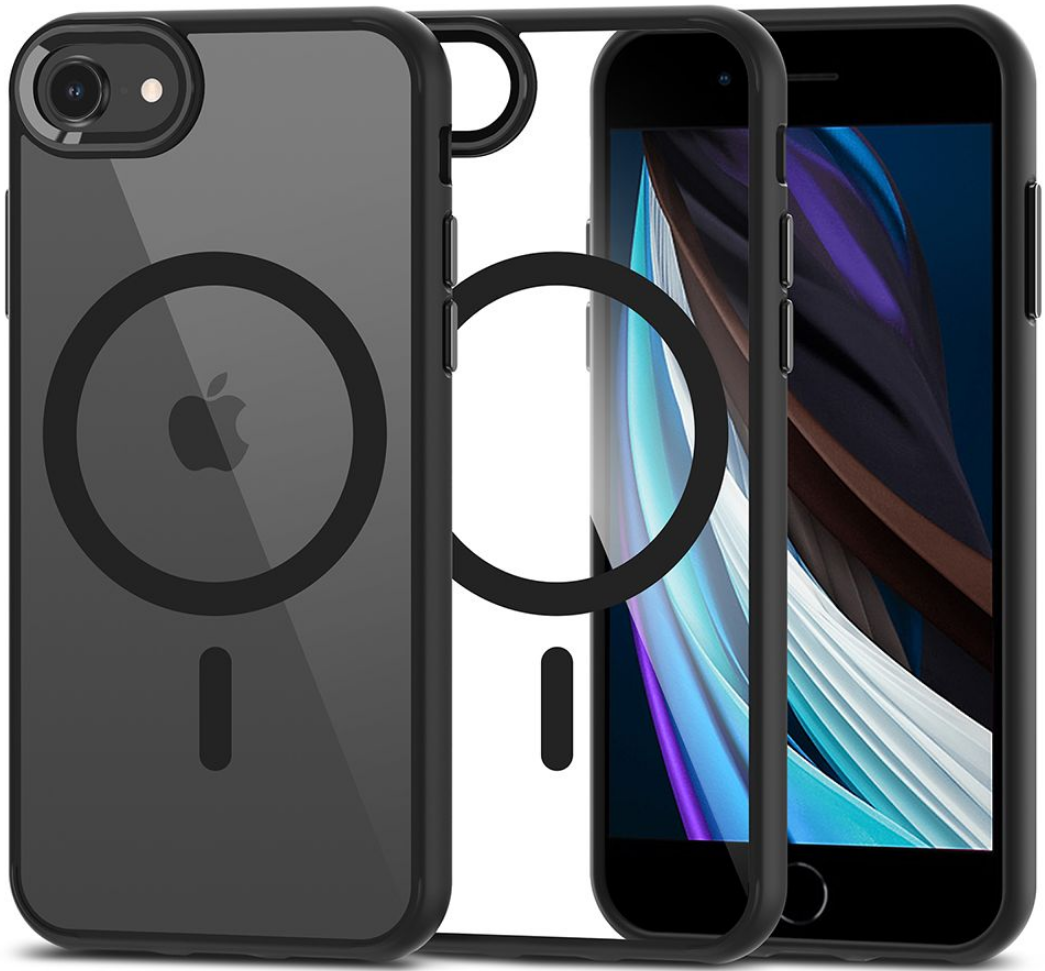 Tech-Protect MagMat - Σκληρή Διάφανη Θήκη MagSafe Apple iPhone SE 2022 / 2020 / 8 / 7 - Black / Clear