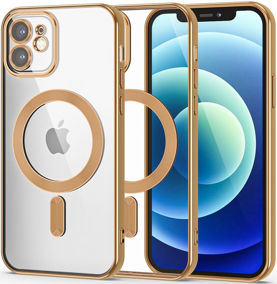 Tech-Protect MagShine - Διάφανη Θήκη Σιλικόνης MagSafe με Πλαίσιο Κάμερας - Apple iPhone 11 - Gold