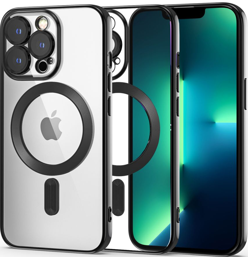Tech-Protect MagShine - Διάφανη Θήκη Σιλικόνης MagSafe με Πλαίσιο Κάμερας - Apple iPhone 13 Pro - Black