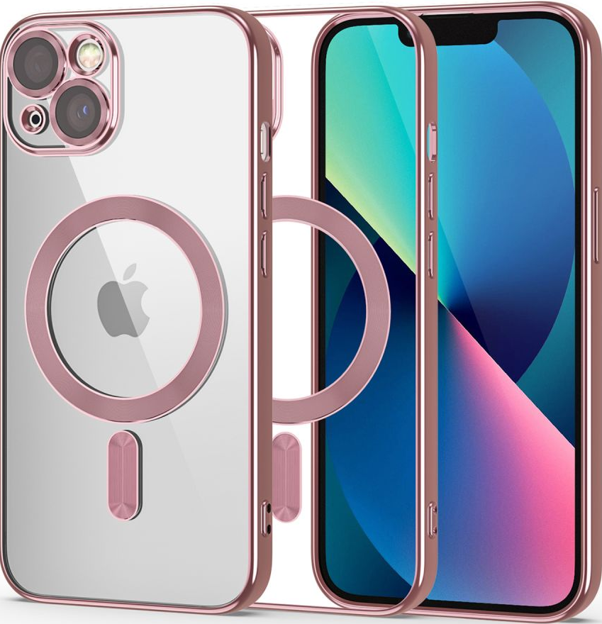 Tech-Protect MagShine - Διάφανη Θήκη Σιλικόνης MagSafe με Πλαίσιο Κάμερας - Apple iPhone 13 - Rose Gold