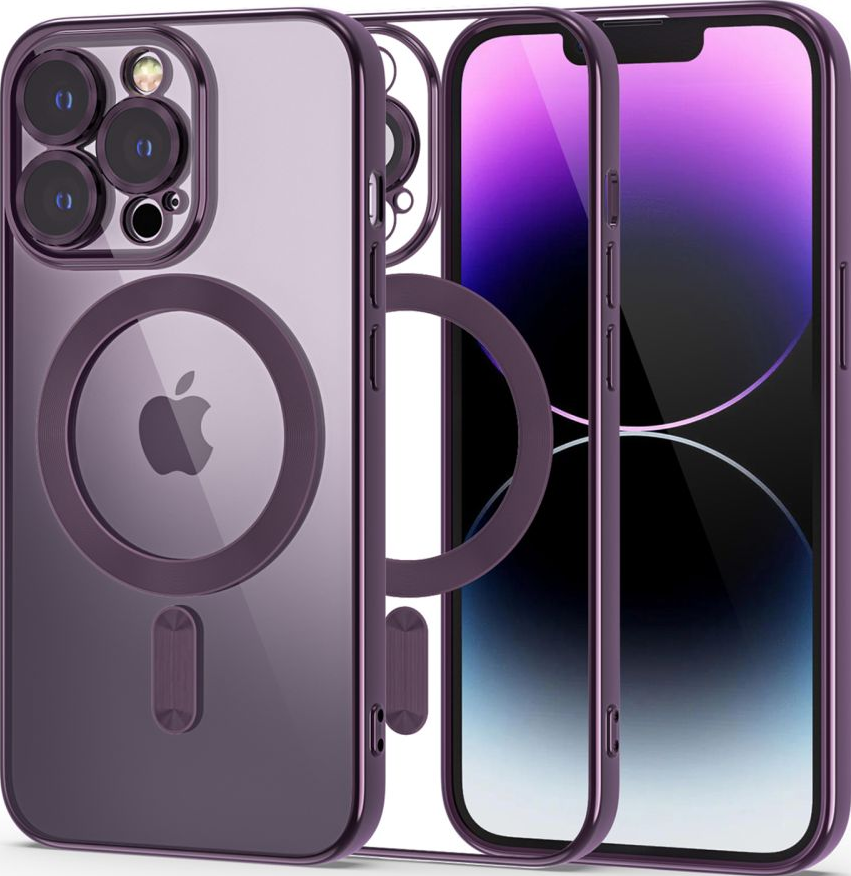 Tech-Protect MagShine - Διάφανη Θήκη Σιλικόνης MagSafe με Πλαίσιο Κάμερας - Apple iPhone 14 Pro - Purple