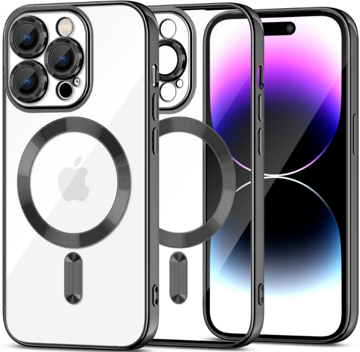 Θήκη Apple iPhone 15 Pro Max - Tech-Protect MagShine Διάφανη Σιλικόνης με MagSafe & Πλαίσιο Κάμερας