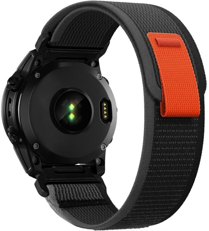Tech-Protect Nylon Λουράκι - Garmin Fenix 5/6/6 Pro/7/8/E (47mm) - Black / Orange