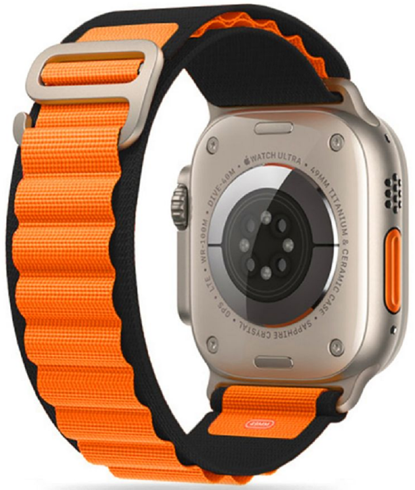 Tech-Protect Nylon Pro Λουράκι - Apple Watch Ultra/SE/11/10/9/8/7/6/5/4 (49/46/45/44mm) - Black / Orange