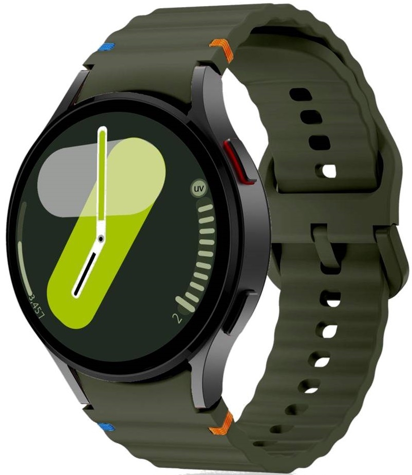 Λουράκι Samsung Galaxy Watch FE / 7 / 6 / Classic 6 / 5 / 5 Pro / 4 / Classic 4 (47/46/45/44/43/42/40mm) - Tech-Protect Silicone Sport Σιλικόνης - Army Green