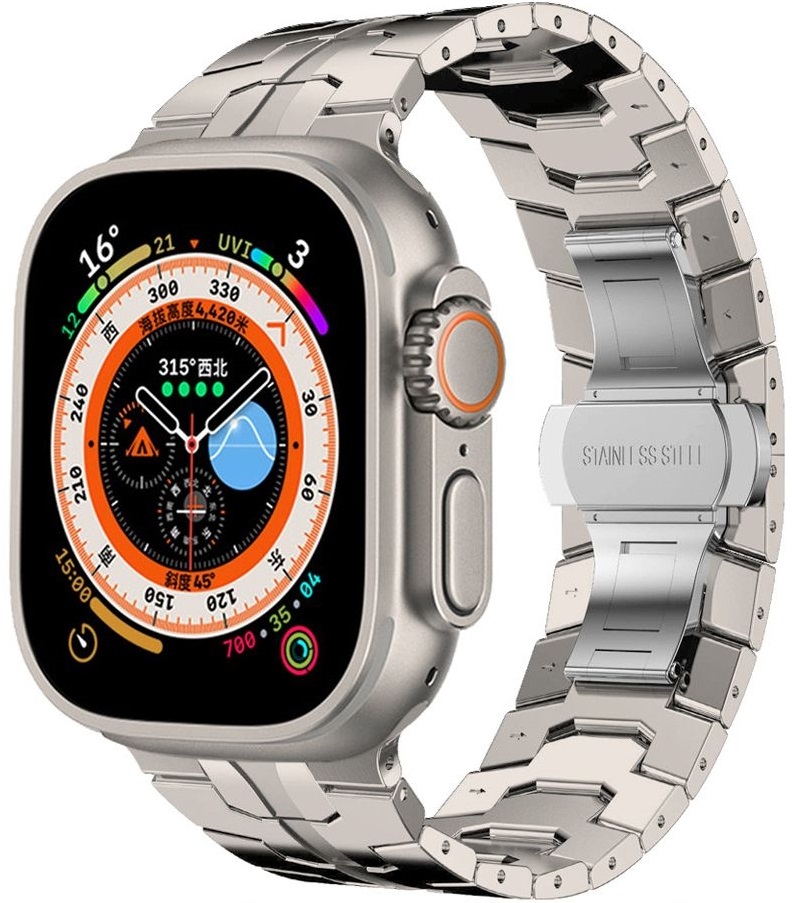 Tech-Protect Stainless Line - Μεταλλικό Λουράκι από Ανοξείδωτο Ατσάλι - Apple Watch Ultra/SE/11/10/9/8/7/6/5/4 (49/46/45/44mm) - Titanium