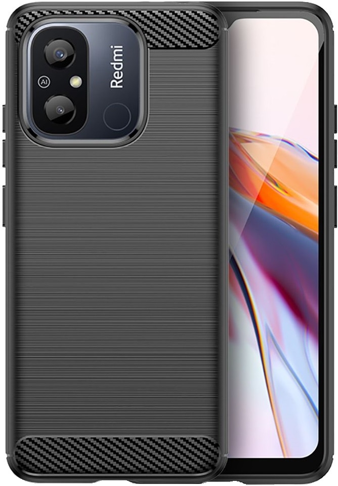 Tech-Protect Θήκη Σιλικόνης Carbon - Xiaomi Redmi 12C - Black (9490713933770)