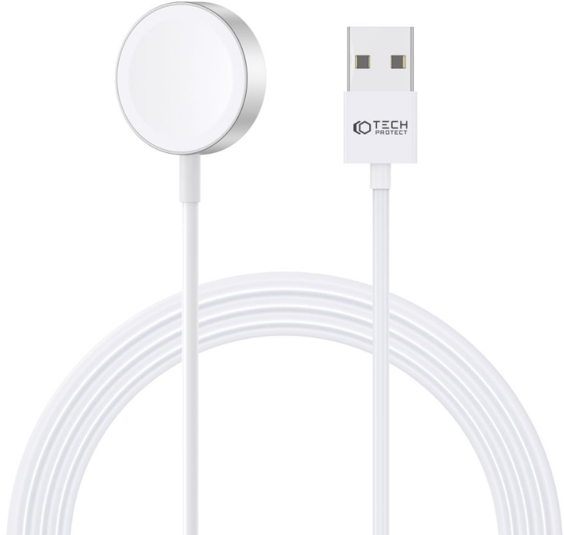 Tech-Protect Ultraboost Magnetic Cable - Μαγνητικός Ασύρματος Φορτιστής USB-A για Apple Watch - 2.5W - 120cm - White