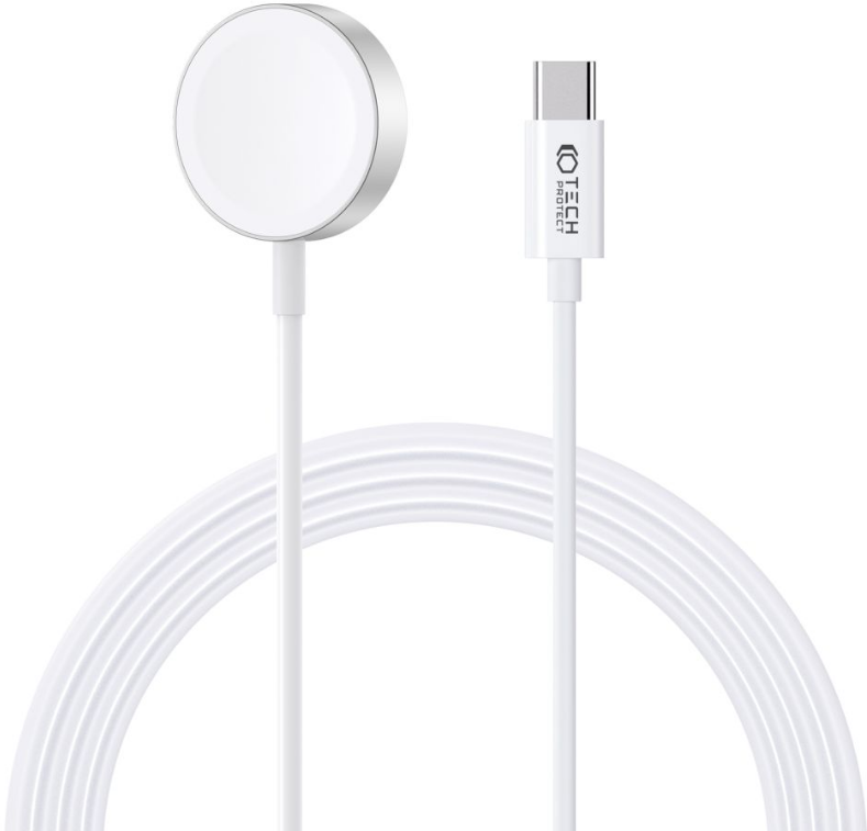 Tech-Protect Ultraboost Magnetic Type-C Cable - Μαγνητικός Ασύρματος Φορτιστής Type-C για Apple Watch - 2.5W - 120cm - White
