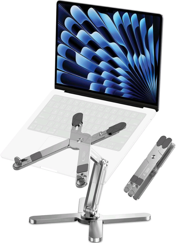 Tech-Protect ULS200 Universal Laptop Stand - Ρυθμιζόμενη Βάση Αλουμινίου για Laptop έως 16" - Silver