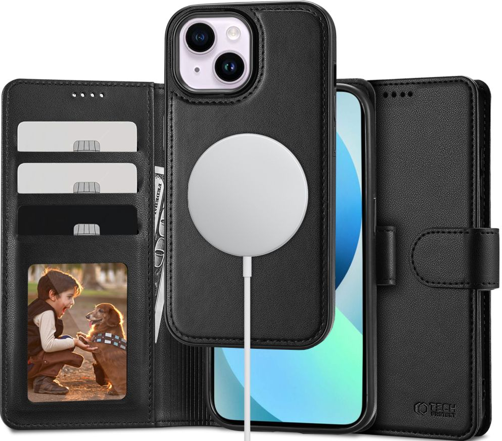 Tech-Protect Wallet MagSafe - 2 σε 1 Πορτοφόλι με Αποσπώμενη Θήκη MagSafe - Apple iPhone 13 - Black