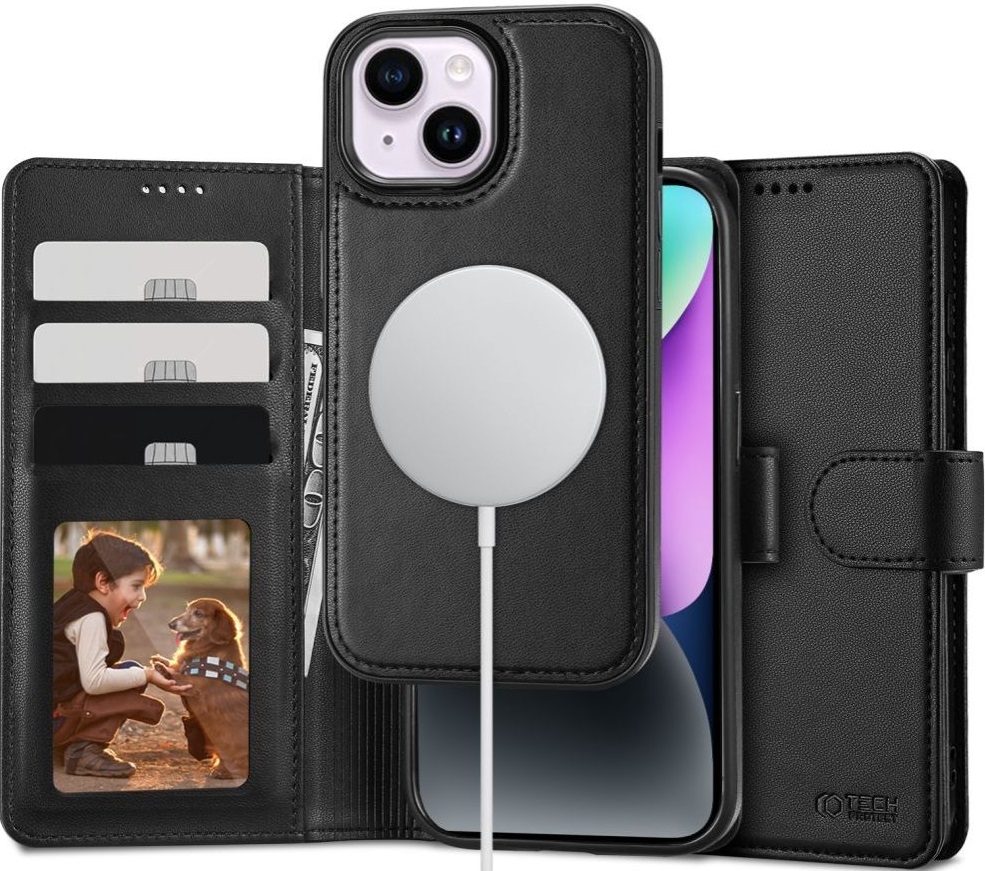 Tech-Protect Wallet MagSafe - 2 σε 1 Πορτοφόλι με Αποσπώμενη Θήκη MagSafe - Apple iPhone 15 - Black