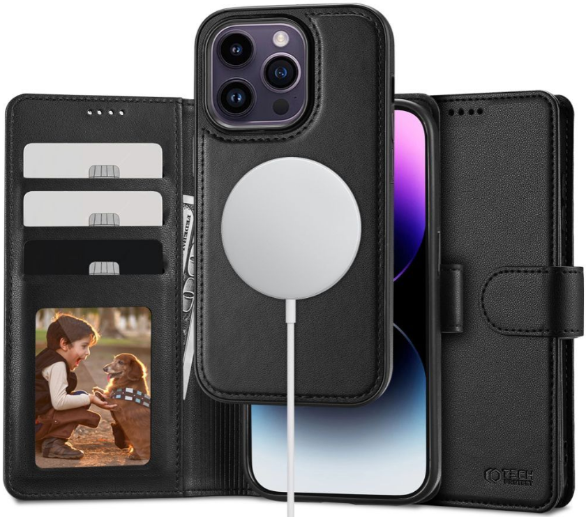Tech-Protect Wallet MagSafe - 2 σε 1 Πορτοφόλι με Αποσπώμενη Θήκη MagSafe - Apple iPhone 15 Pro Max - Black