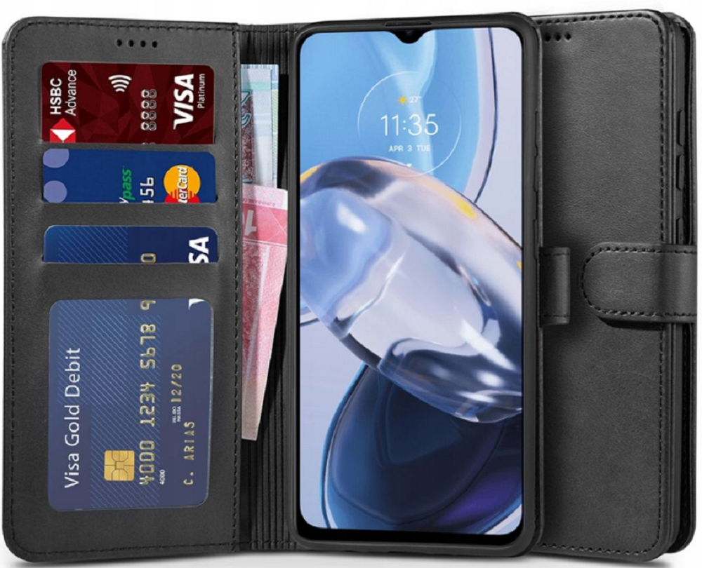 Tech-Protect Wallet - Θήκη Πορτοφόλι Motorola Moto E22 / E22i - Black