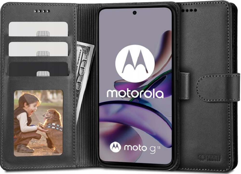 Tech-Protect Wallet - Θήκη Πορτοφόλι Motorola Moto G53 - Black