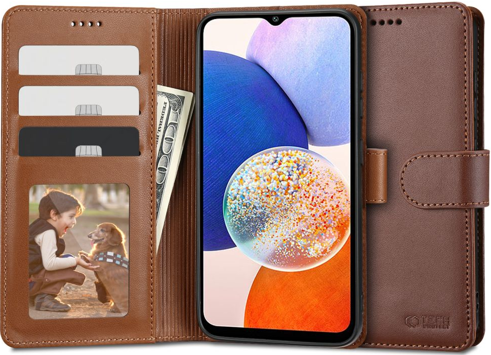 Tech-Protect Wallet - Θήκη Πορτοφόλι Samsung Galaxy A14 - Brown