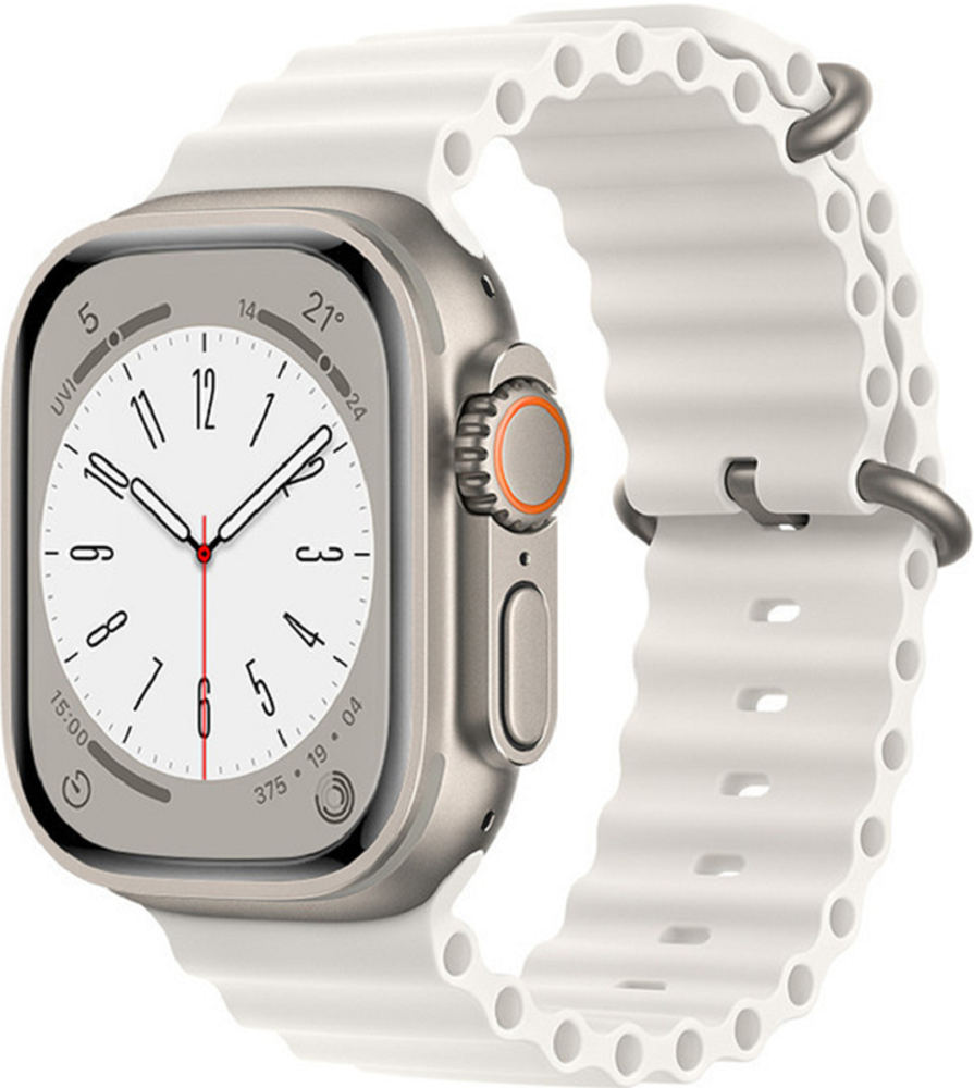 Techsuit Watchband W038 - Λουράκι Σιλικόνης Apple Watch Ultra/SE/11/10/9/8/7/6/5/4 (49/46/45/44mm) - White (5949419015432)
