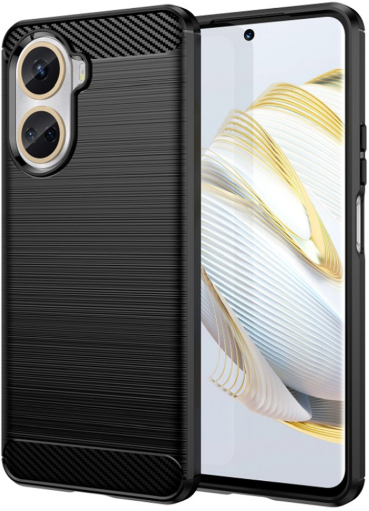 Techsuit Carbon Silicone - Θήκη Σιλικόνης Huawei Nova 10 SE - Black (5949419012684)