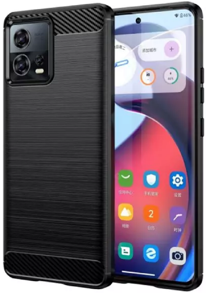 Techsuit Carbon Silicone - Θήκη Σιλικόνης Motorola Edge 30 Fusion - Black (5949419015821)