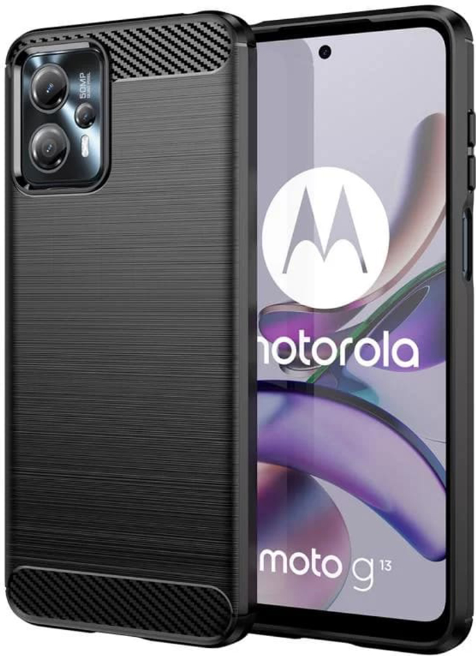 Techsuit Carbon Silicone - Θήκη Σιλικόνης Motorola Moto G13 / G23 - Black